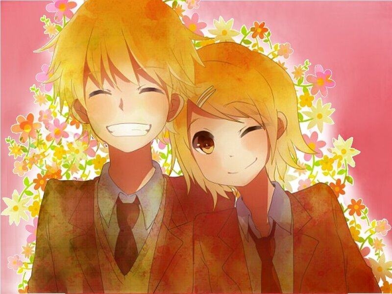 Two Blonde Anime Characters — Pink