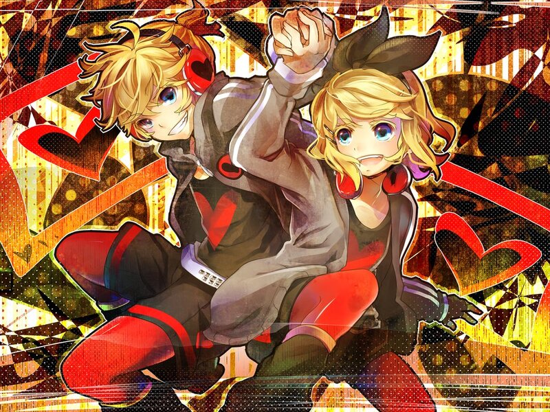 Two Blonde Anime Characters — Red, Energetic