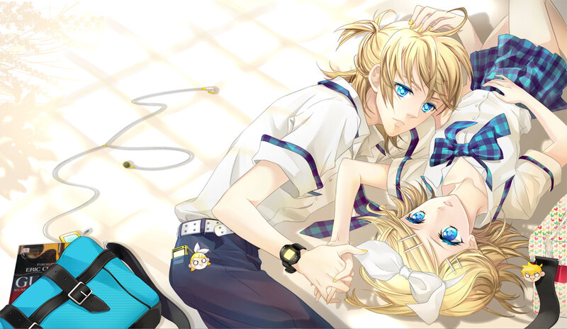 Two Blonde Anime Characters — White, Calm