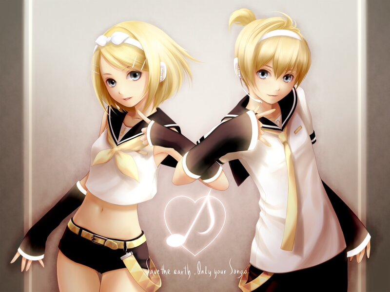 Two Blonde Anime Characters — White, Playful, Digital Art