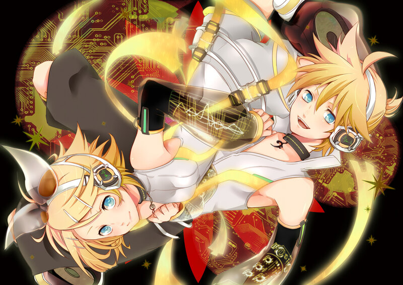 Two Blonde Anime Characters — Yellow, Energetic, Digital Art