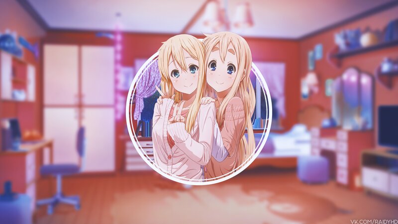 Two Blonde Anime Girls — Pink, Calm