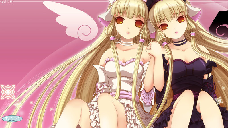 Two Blonde Anime Girls — Pink, Dreamy
