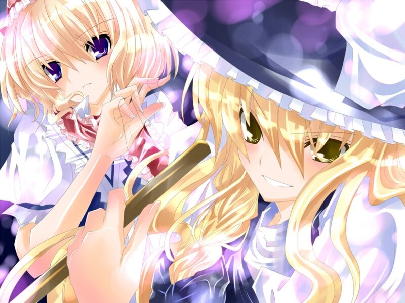Two Blonde Anime Girls — Purple