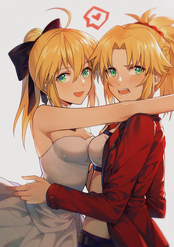 Two Blonde Anime Girls — Red
