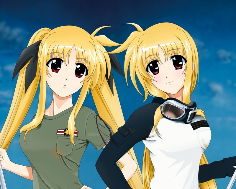 two blonde anime girls