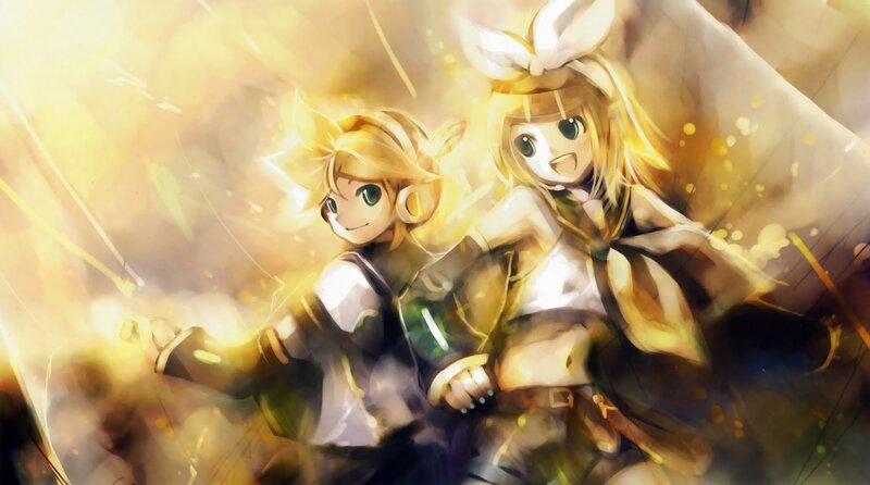 Two Blonde Anime Girls — Yellow, Energetic