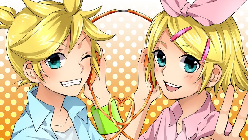 Two Blonde Anime Girls — Yellow, Happy