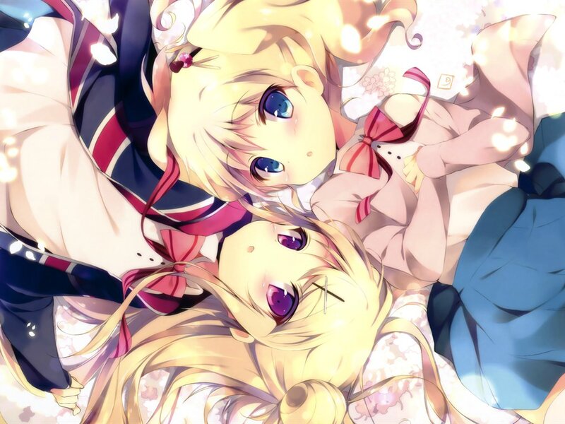 Two Blonde Anime Girls — Yellow, Peaceful