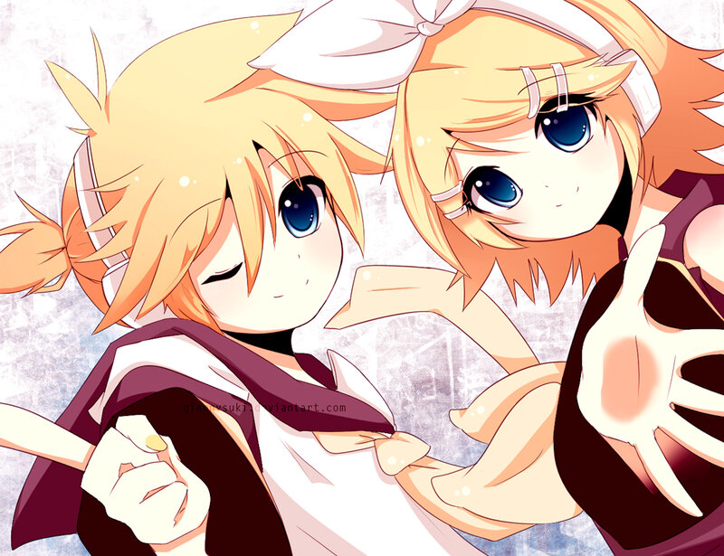 Two Blonde Anime Girls — Yellow, Playful, Blue Eyes