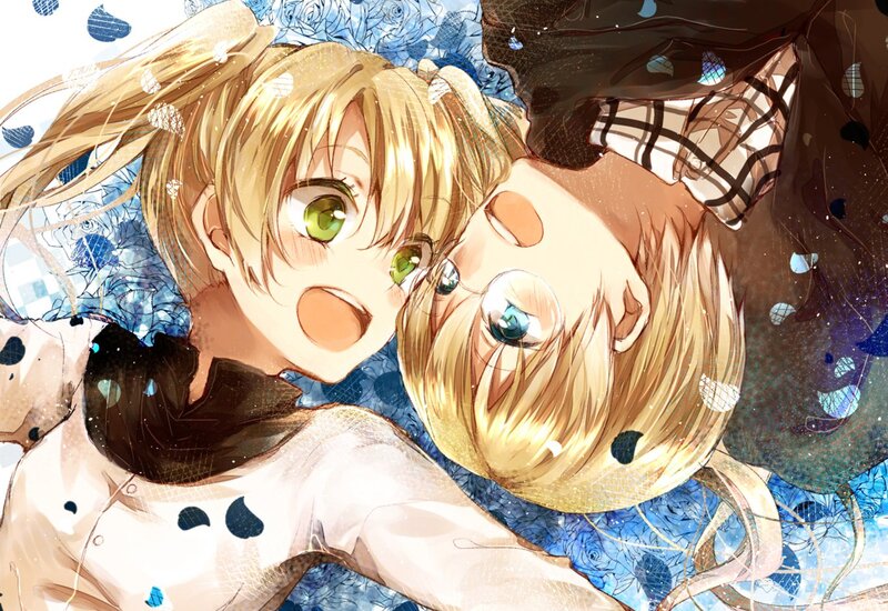 Two Blonde Characters — Blue, Playful