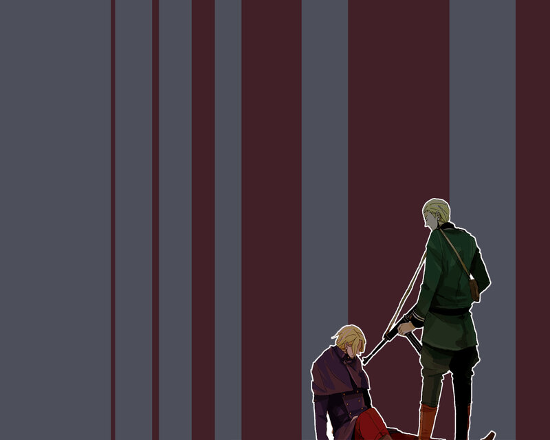 Two Blonde Characters — Gray