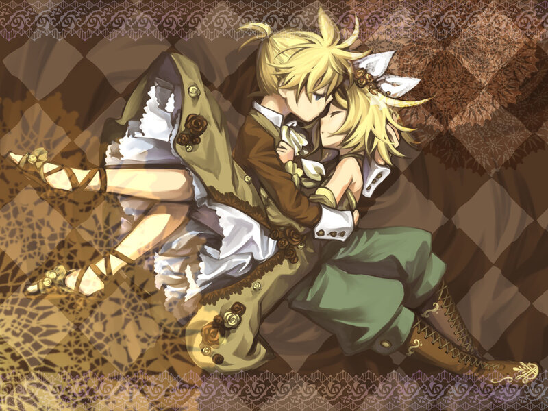 Two Blonde Characters Hugging — Brown