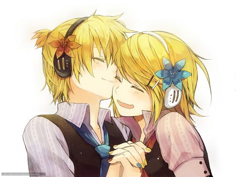 Two Blonde Characters Hugging — Yellow, Affectionate, Anime