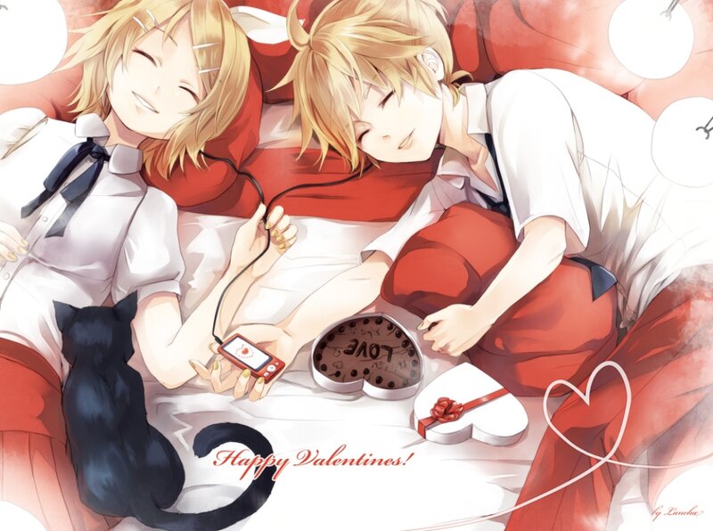 Two Blonde Characters in Bed — Red
