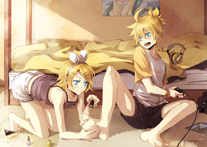 Two Blonde Characters in Bedroom