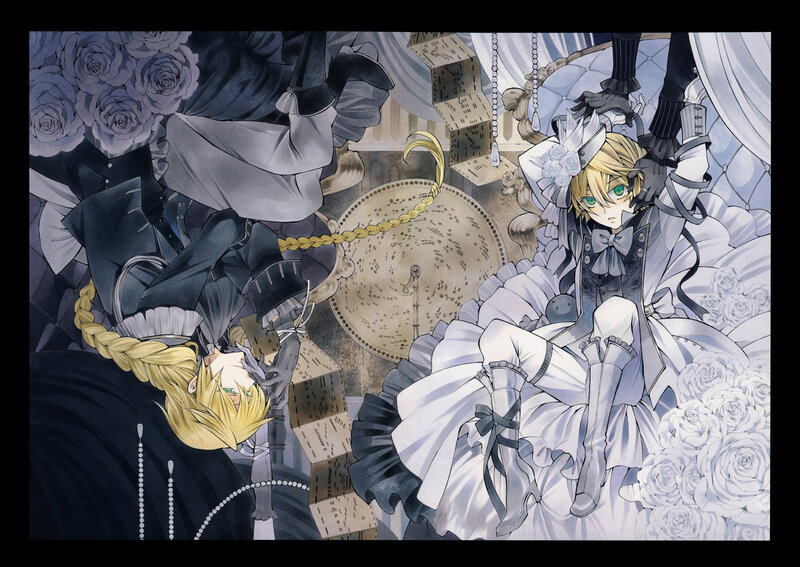 Two Blonde Characters in Dresses