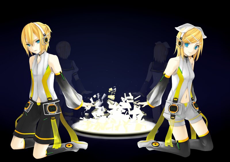 Two Blonde Characters Kneeling