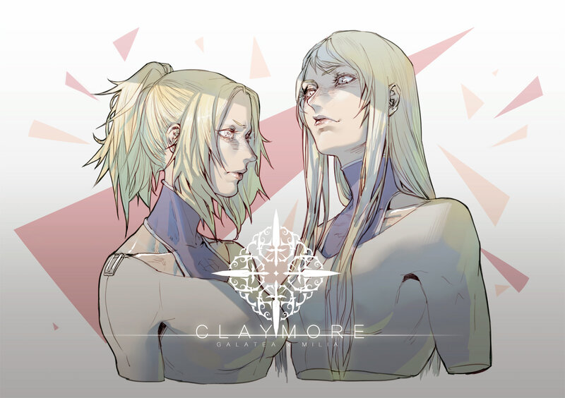 Two Blonde Characters — White, Dramatic