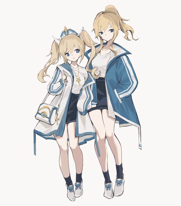 Two Blonde Girls — Blue