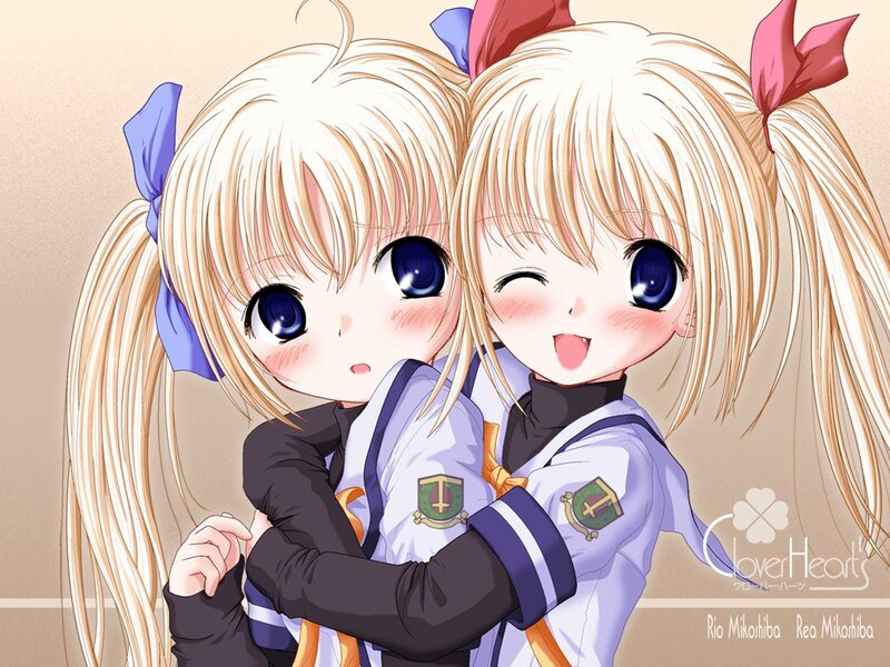 Two Blonde Girls Hugging — Happy