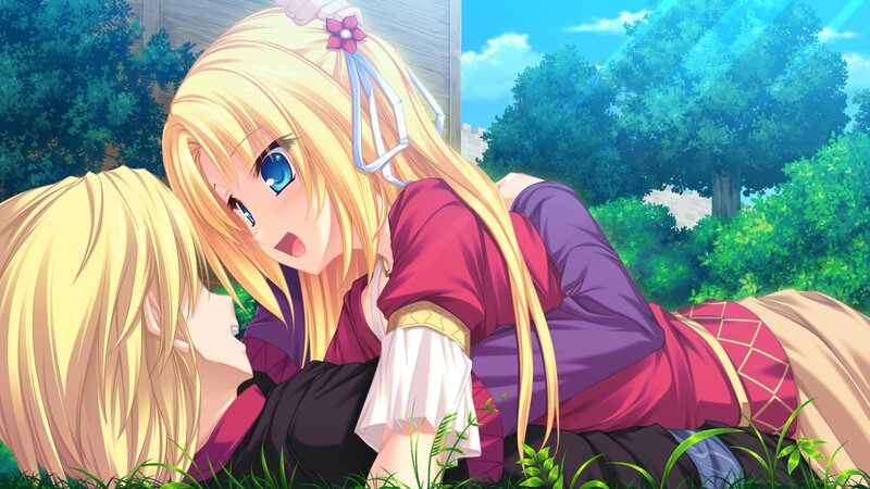 Two Blonde Girls in Grass