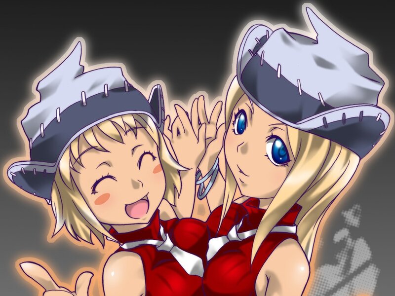 Two Blonde Girls in Hats