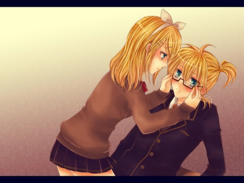 Two Blonde Girls in School Uniforms — Brown