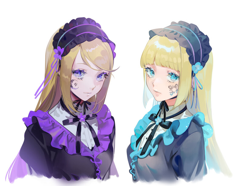 Two Blonde Girls — Purple