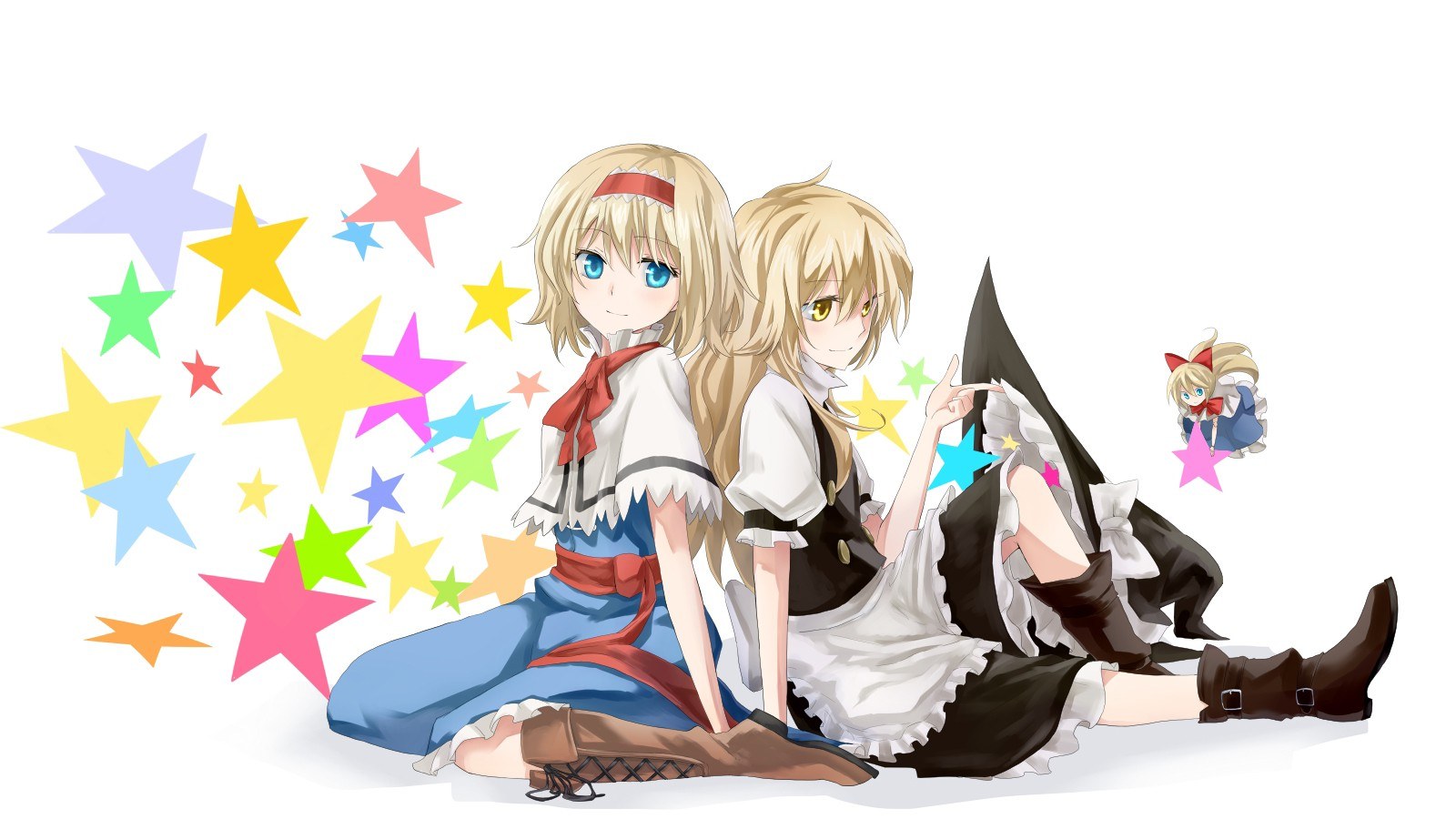 two blonde girls with stars
