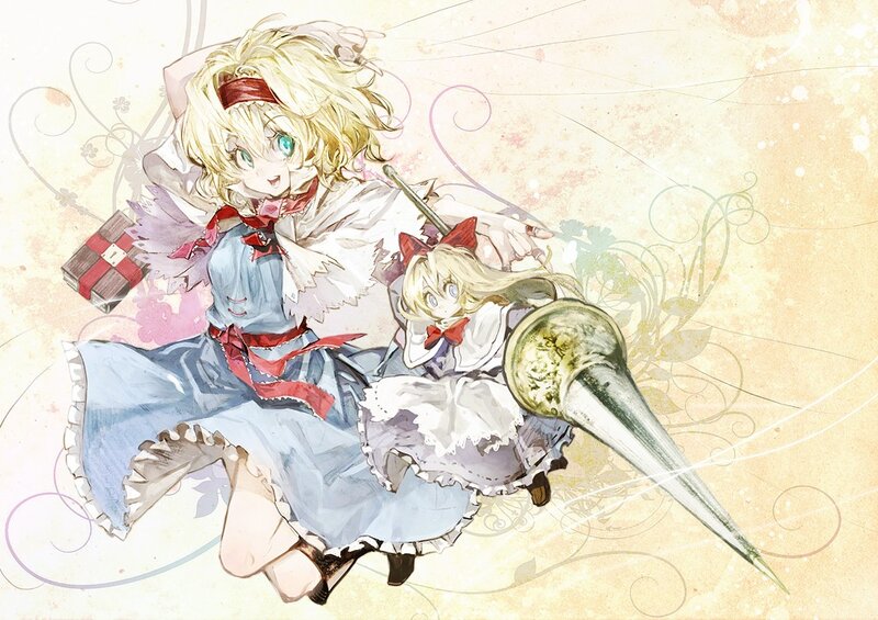 Two Blonde Girls with Swords