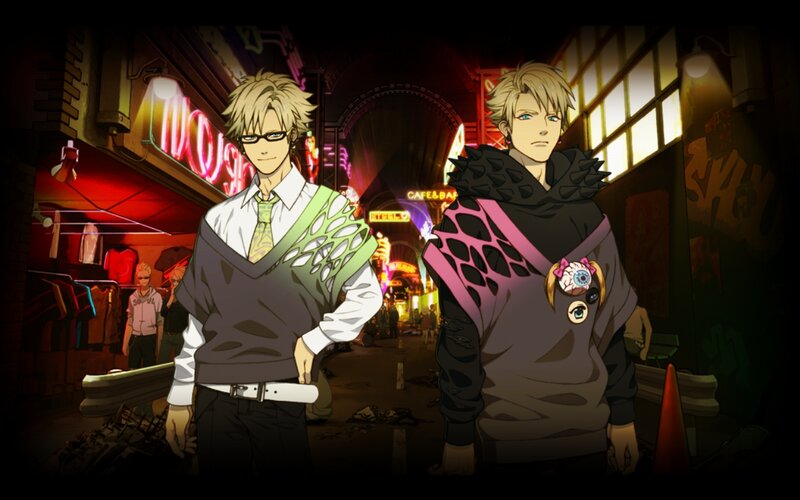 Two Blonde Men in Alley