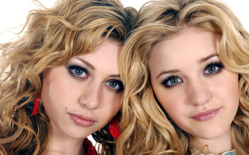 two blonde women with blue eyes