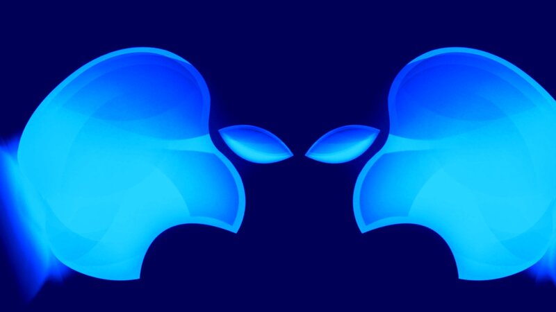 Two Blue Apple Logos
