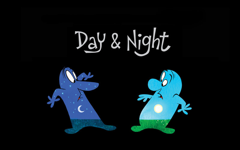 Two Blue Characters — Playful