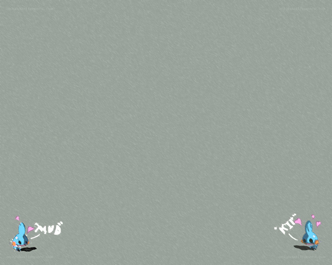 two blue creatures on gray background