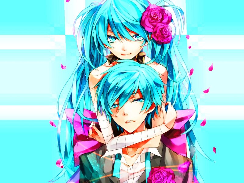 Two Blue-haired Characters — Blue, Romantic