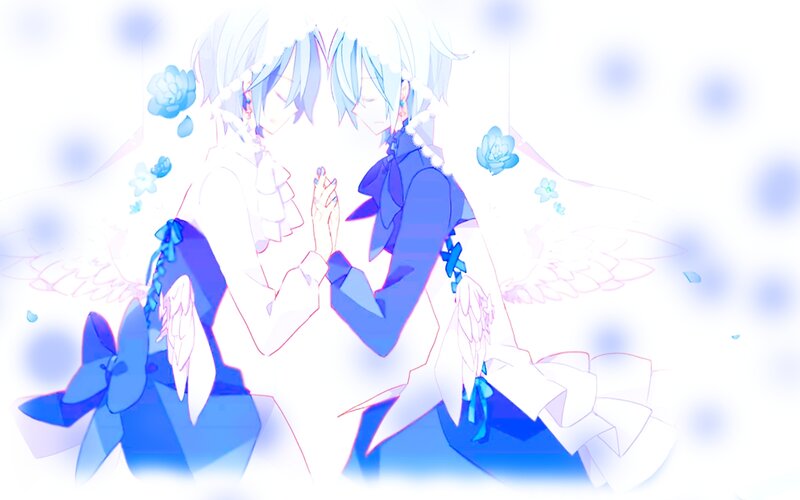 Two Blue-haired Figures — Blue, Serene