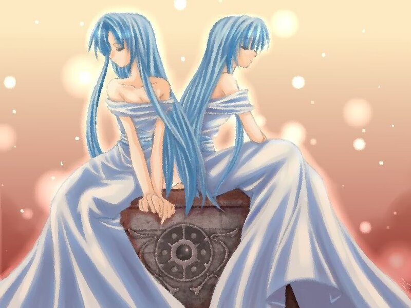 Two Blue-haired Figures