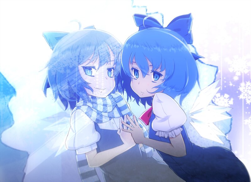 Two Blue-haired Girls — Blue, Calm, Winter