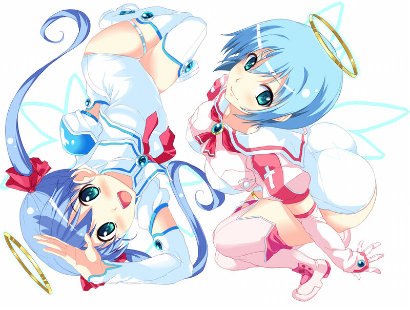Two Blue-haired Girls — Blue, Playful