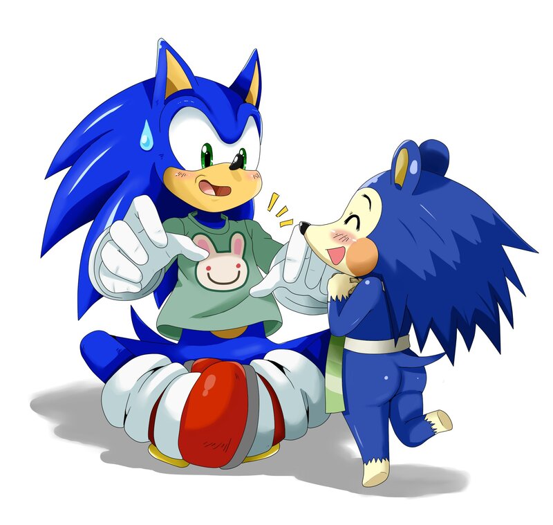 Two Blue Hedgehogs — Playful