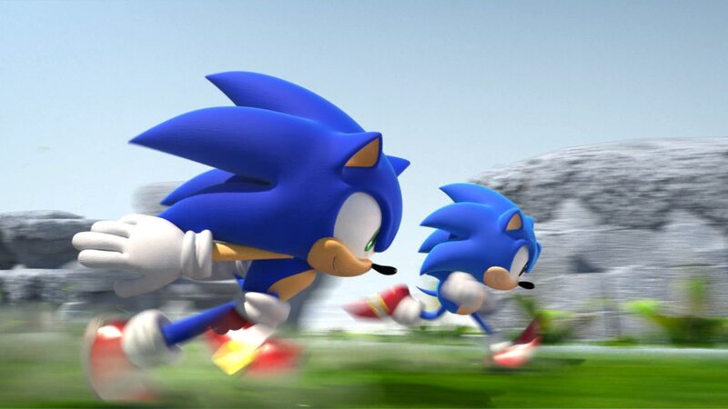 Two Blue Hedgehogs Running