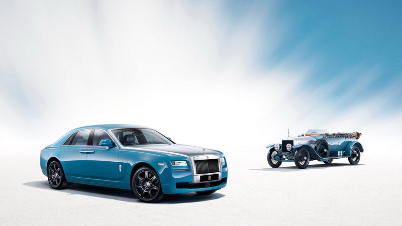 Two Blue Rolls-Royce Cars