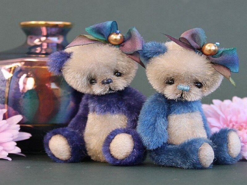 Two Blue Teddy Bears