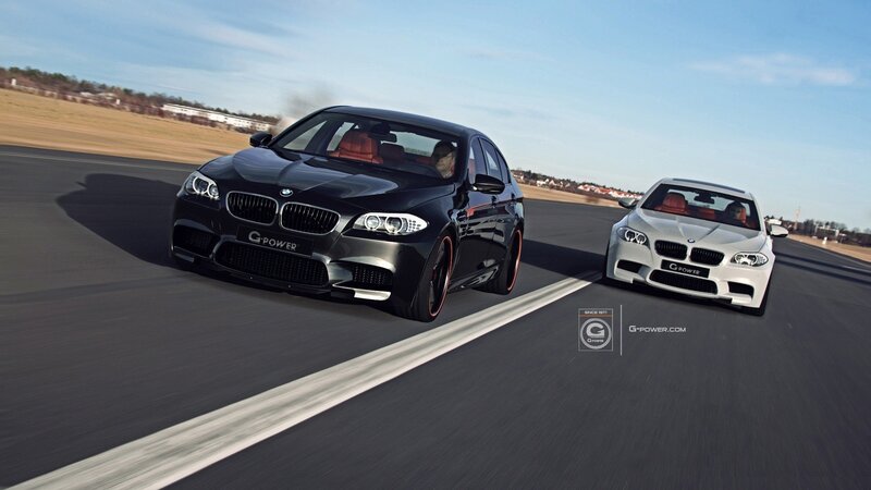 Two BMW Cars on Track — Black, Dynamic
