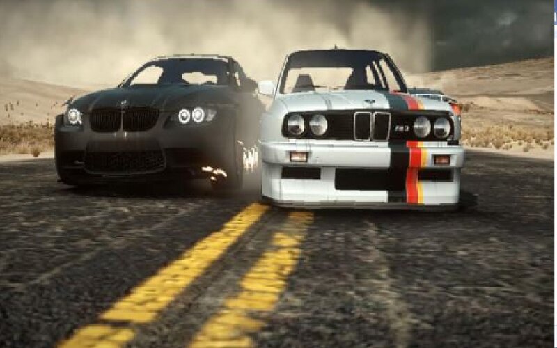 Two BMW Cars Racing — Black