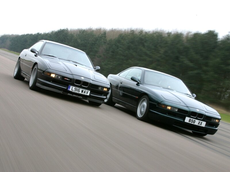 Two BMW cars racing
