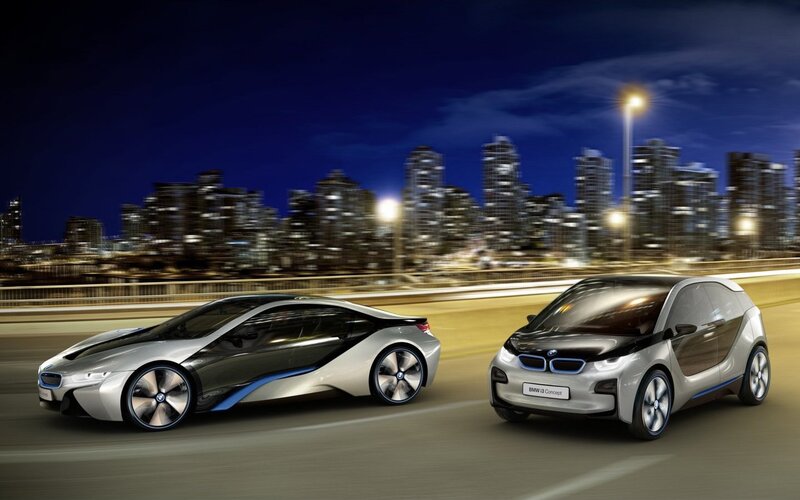 Two BMW Concept Cars — Silver, Dynamic