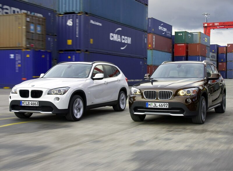 Two BMW X1 SUVs in port